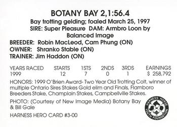 2000 Harness Heroes #3-00 Botany Bay Back
